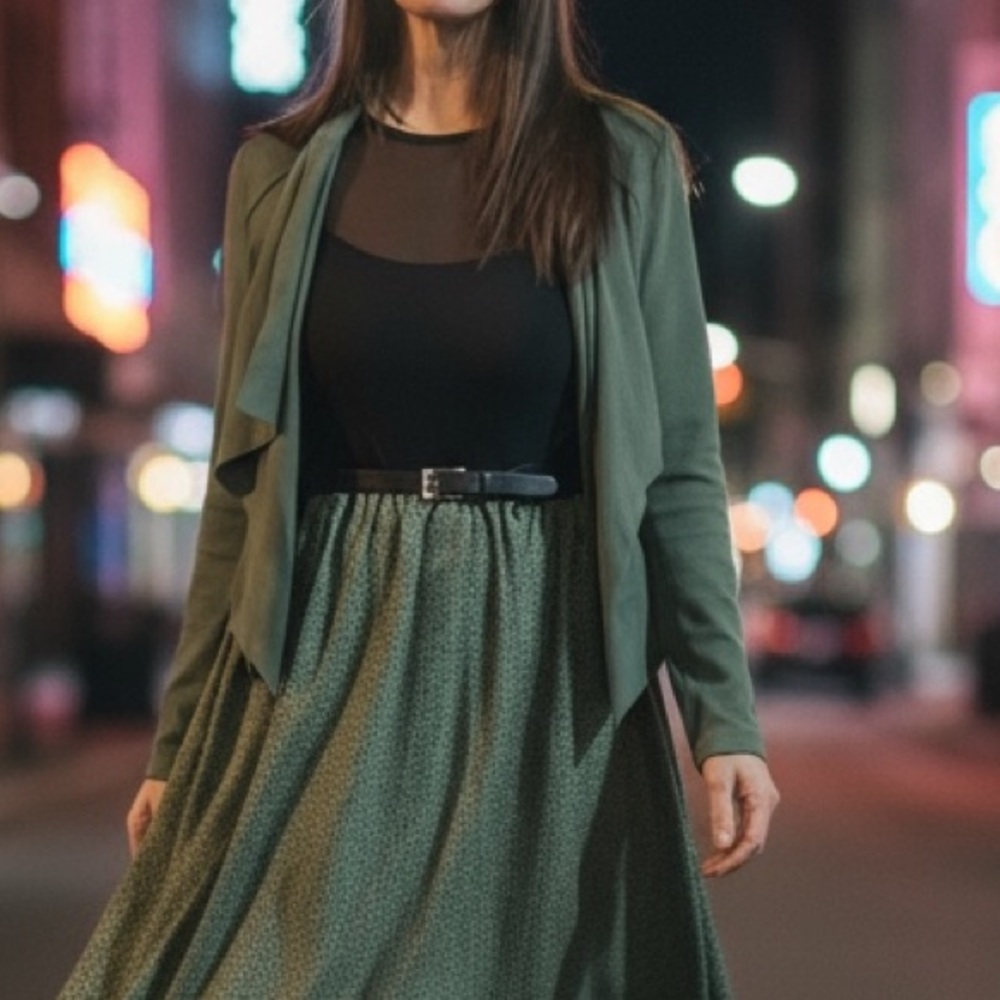 Stylish Olive Green Women's Faux Suede Jacket